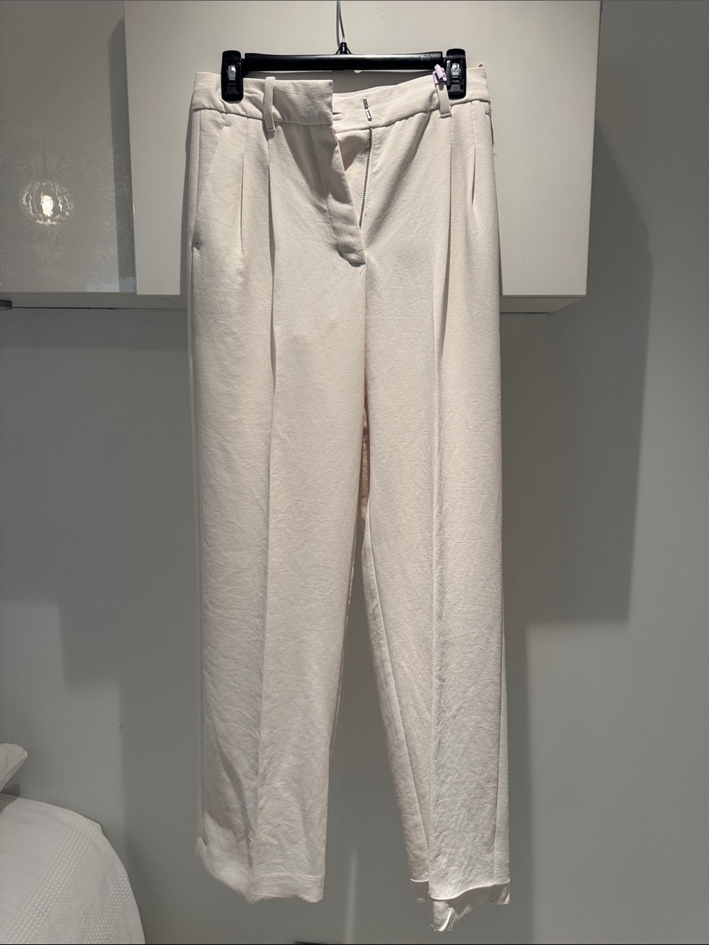 Wilfred Cream Pleated Wide-Leg Trousers